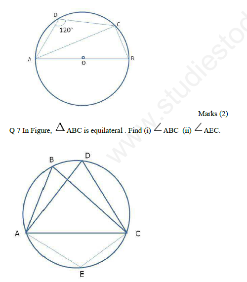 class 9 circles assignment